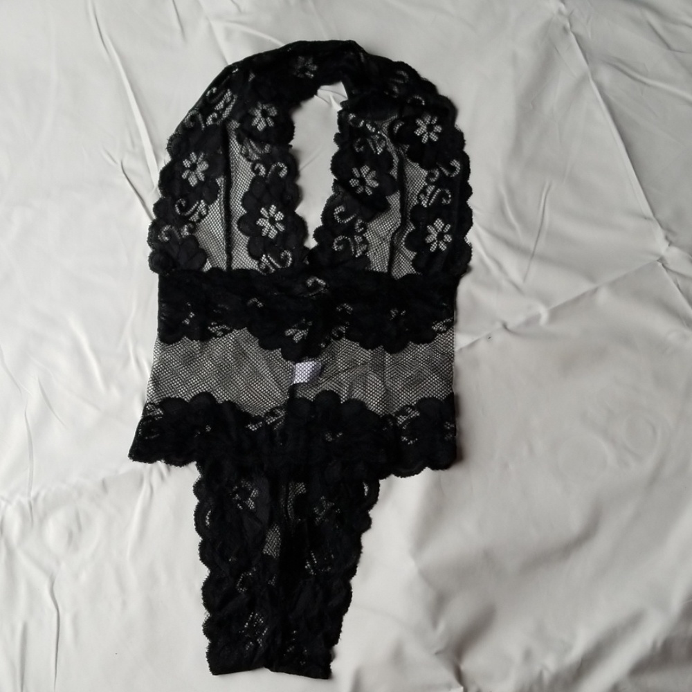 🍁**LAST 1** BLACK mesh bodysuit teddy - Picture 2 of 6
